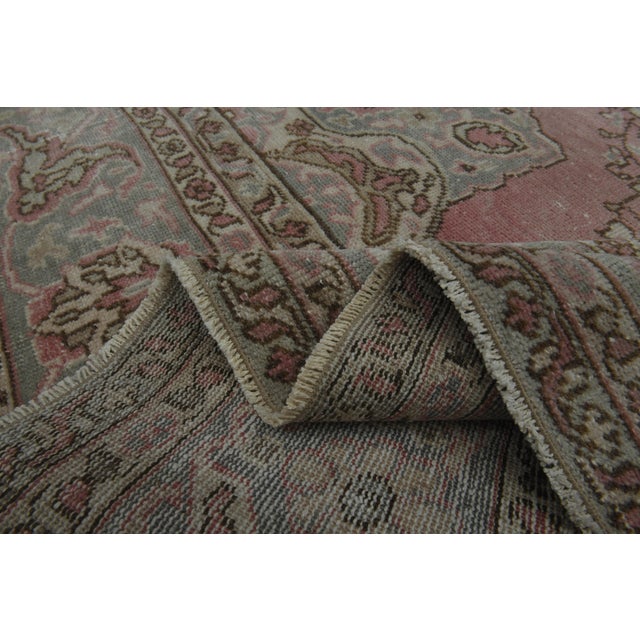 1970s Vintage Persian Handmade Wool Cotton Pink Area Rug For Sale In San Francisco - Image 6 of 11