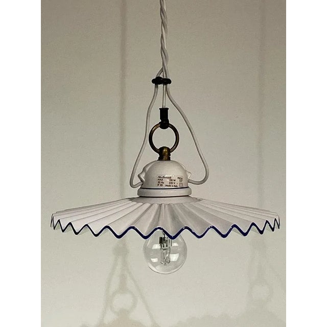 Metal Ceramic and Brass Ceiling Lamp by Aldo Bernardi, Italy, 1990s For Sale - Image 7 of 7