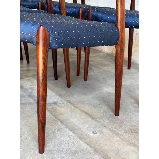 In Style of J.l. Moller Set of 6 Model 78 Dining Chairs Solid Rosewood Denmark Mid-Century Modern 1960s For Sale - Image 9 of 15