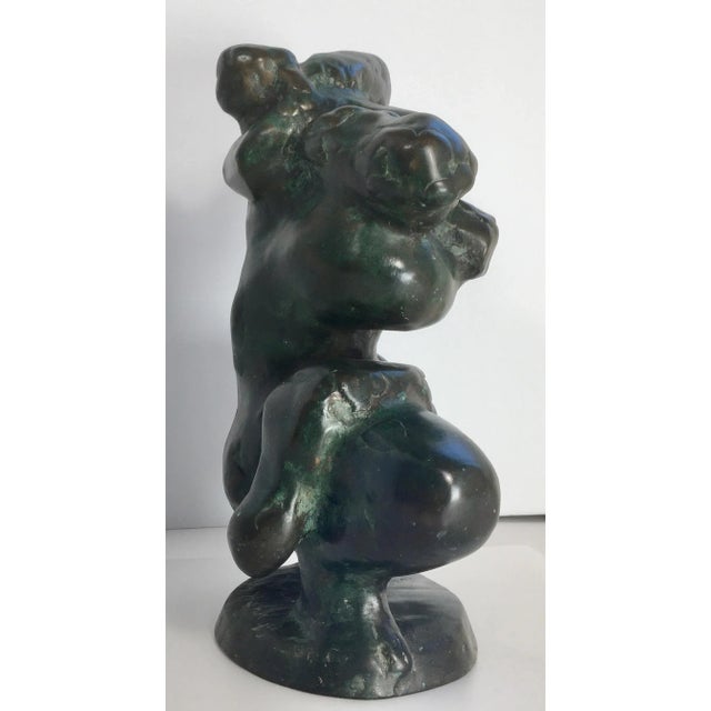 1967 “Mother and Child” Abstract Figurative Bronze Sculpture by Dutch Artist Nic Jonk - For Sale - Image 4 of 12