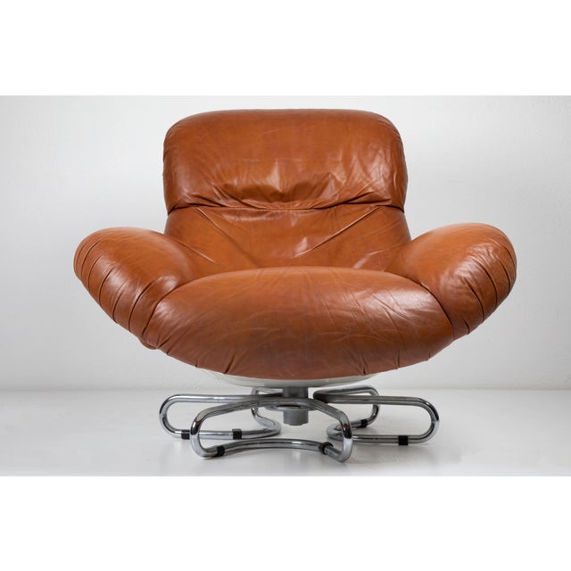 Set of Leather Armchairs attributed to Bruno Gecchelin, 1961 For Sale - Image 11 of 12