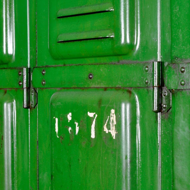 Industrial Green Locker, 1950s For Sale - Image 11 of 15