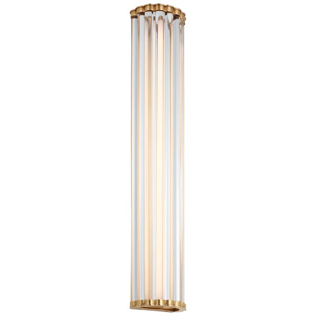 Kean 28" Sconce in Antique-Burnished Brass with Clear Glass Rods Designer: Chapman & Myers Height: 28" Extension: 3.75"...