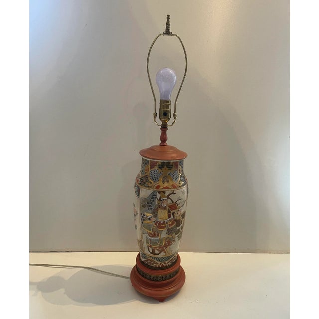 Vintage 1970s Ceramic Chinese Lamp For Sale - Image 10 of 10