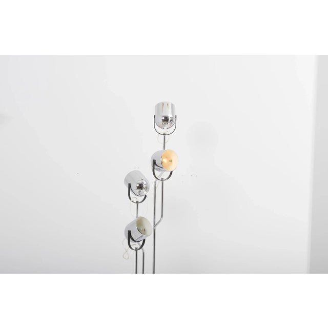 Black 4-Head Chrome and Black Floor Lamp from Reggiani, Italy, 1970s For Sale - Image 8 of 17