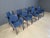 Vintage Blue Leather Dining Chairs, Italy, 1980s, Set of 8 For Sale - Image 11 of 12