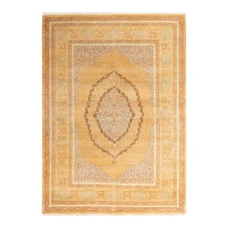 Mogul, One-of-a-Kind Hand-Knotted Area Rug - Yellow, 4' 8" x 6' 7" For Sale