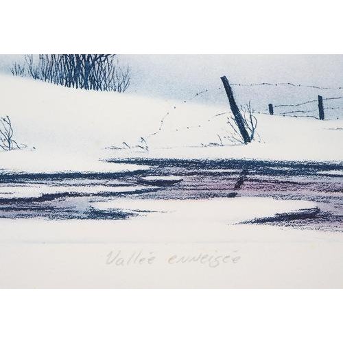 Darrell Duchene, Snowy Valley, 1981, Etching For Sale - Image 5 of 8