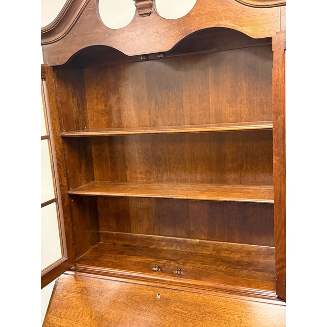 Wood Vintage Pennsylvania House Solid Cherry Block Front Secretary Desk For Sale - Image 7 of 12