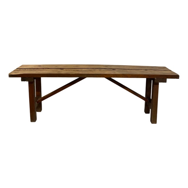 Vintage Oak Folding Bench For Sale