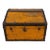19th Century Canted Top Trunk in Mustard Paint For Sale