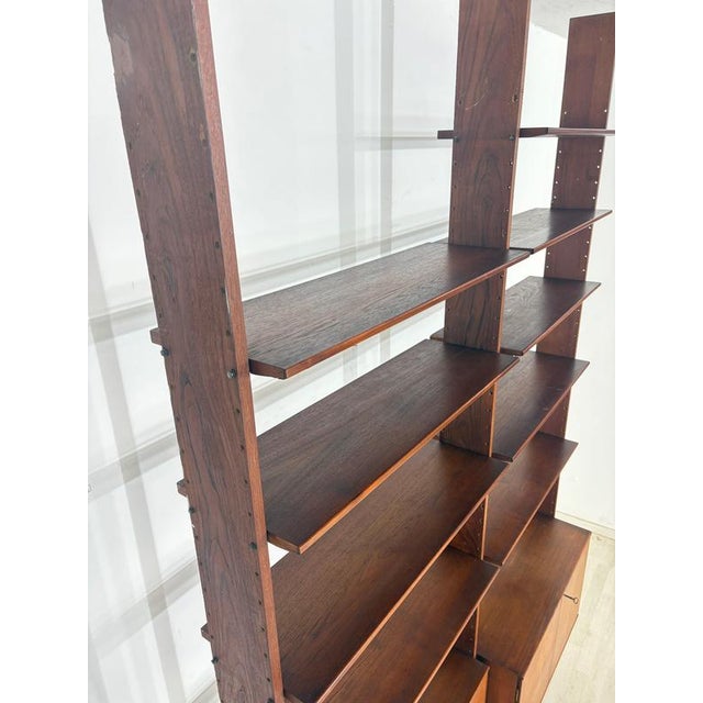 Brown Mid-Century Teak Wall Shelving System, 1960s For Sale - Image 8 of 10