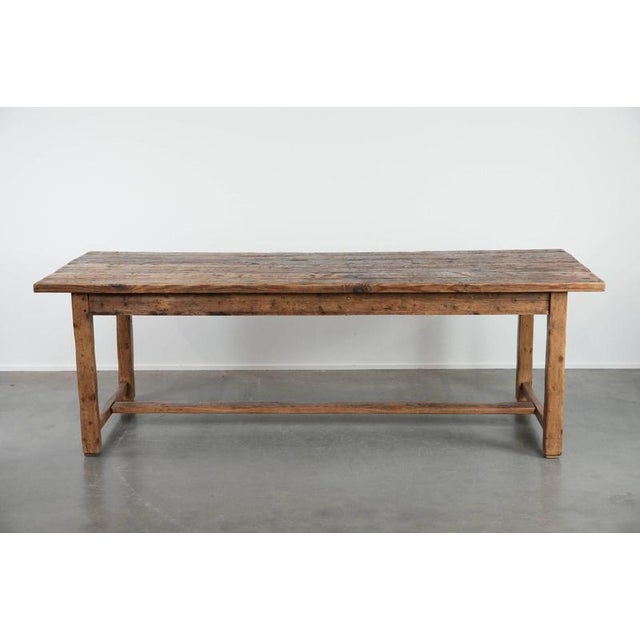 Large Antique Farm Dining Table in Pine For Sale - Image 6 of 18