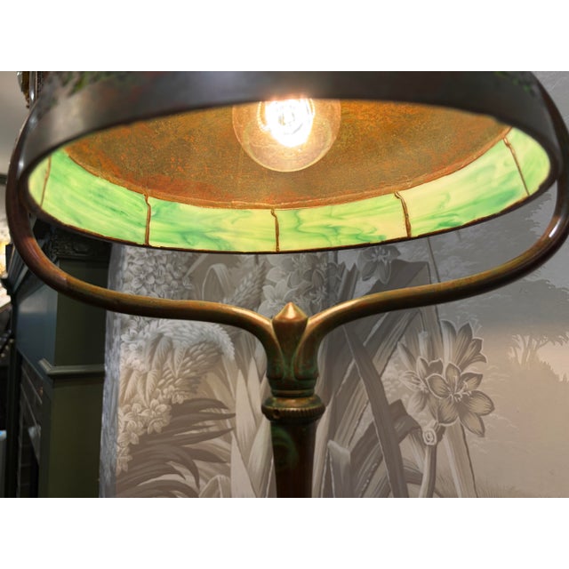 1910s 1910s Tiffany Studios New York Bronze Harp Floor Lamp For Sale - Image 5 of 12