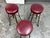 Mid 20th Century Mid 20th Century Burgundy Vinyl + Metal Bar Stools, Set of Three For Sale - Image 5 of 12