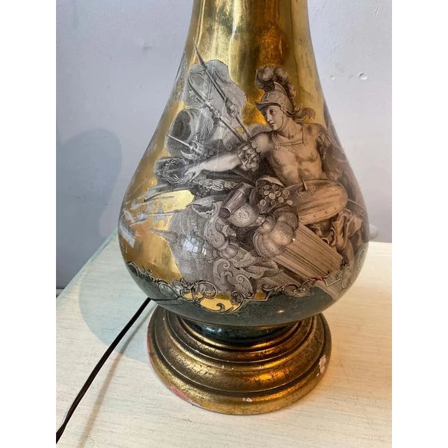 Eglomise 1950s Italian Classical Lamp For Sale - Image 12 of 12