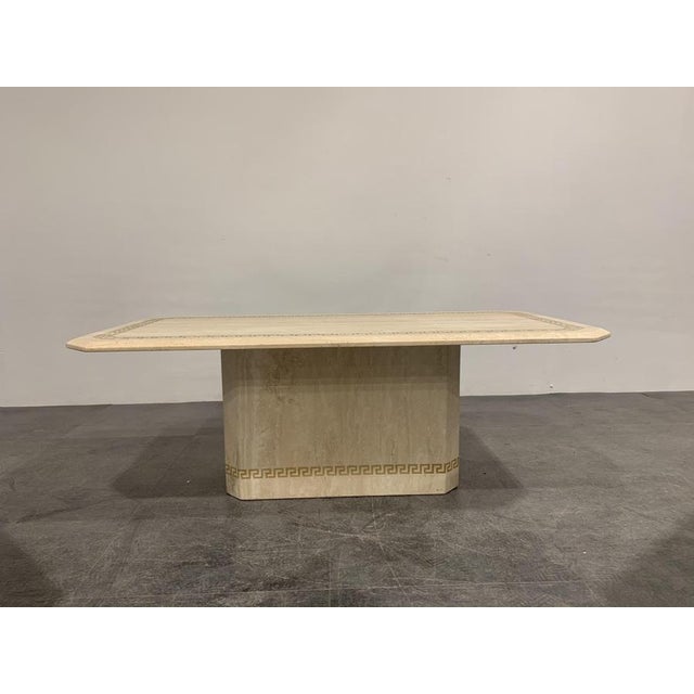 Hollywood Regency Vintage Travertine Coffee and Side Tables, 1980s, Set of 3 For Sale - Image 3 of 9