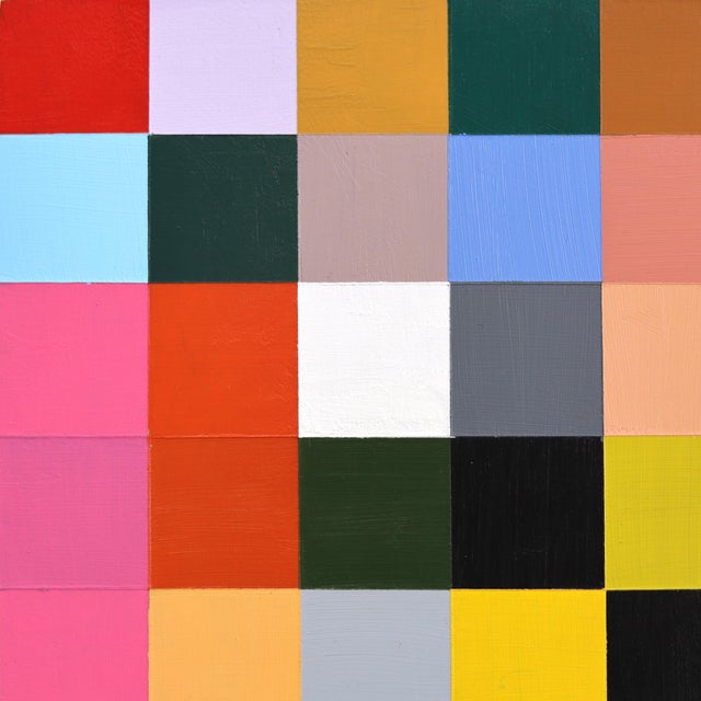 Wood 154 Squares v.3 - Modern Color Drenched Abstract Geometric Acrylic Painting by Brandon Neher For Sale - Image 7 of 9