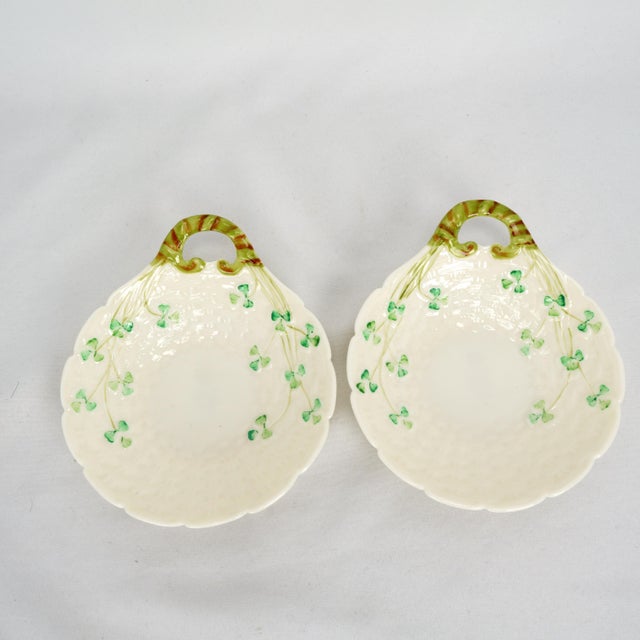 Belleek Shamrock Basketweave Irish Tea Serving Set 6th Green Mark For Sale - Image 14 of 18