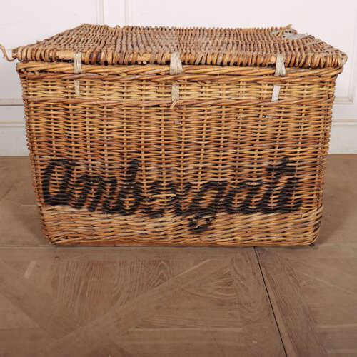 Brown English Wicker Log Basket, 1890s For Sale - Image 8 of 10
