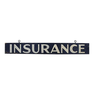 Vintage Insurance Sign For Sale