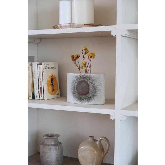 Brown Modernist Pebble Bud Vase in Porcelain from Virebent, France, 1970s For Sale - Image 8 of 10