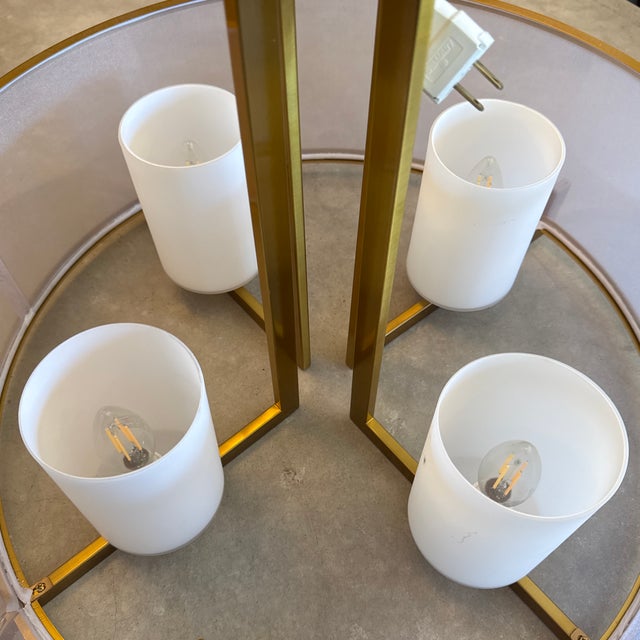 Brass Possini Euro Persephone Drum Pendant For Sale - Image 8 of 12