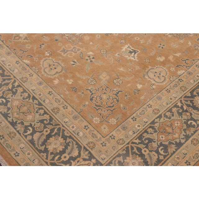 Shabby Chic Brown/Green Wool Rug - 8'0'' X 9'8'' For Sale - Image 4 of 10
