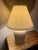 Mid 20th Century Postmodern Pleated Textured Cream Linen Lamp Shades - a Pair For Sale - Image 12 of 12