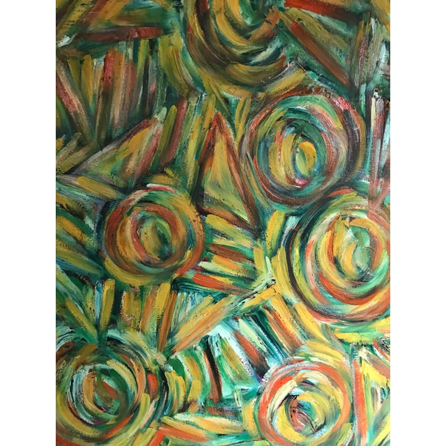 Abstract Fireworks Original Abstract Expressionist Oil Painting on European Linen by Monique Nichols For Sale - Image 3 of 12