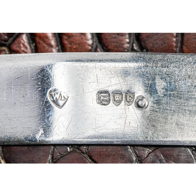 Handsome English Antique Victorian Leather Sterling Silver Cigar Case Holder For Sale In New York - Image 6 of 13