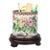 Vintage Cloisonné Enamel Brush Pot / Pen Holder – White Ground Peony & Butterfly Motif, With Wood Stand For Sale