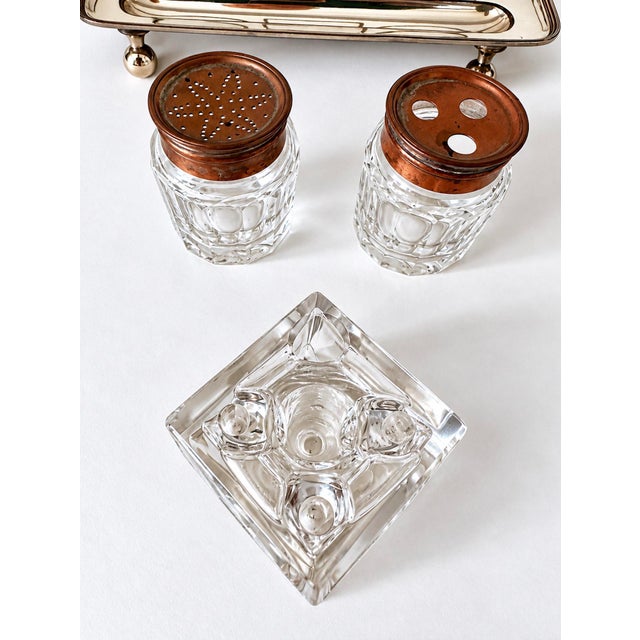 Early 19th Century Georgian Old Sheffield Plate Silverplated Partners Inkwell Desk Set For Sale - Image 10 of 17