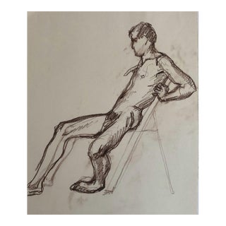 1984 Male Nude Life Class Drawing For Sale