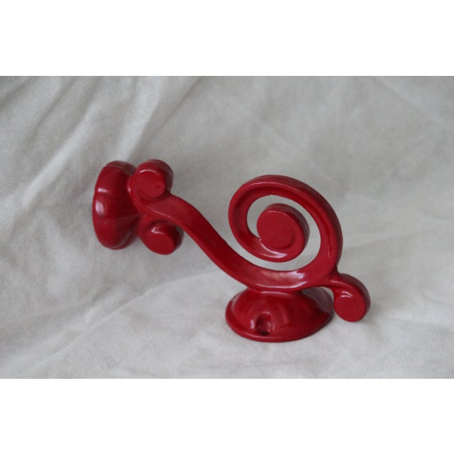 Metal Red Wall Candleholders, 1980s, Set of 2 For Sale - Image 7 of 17