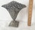 Metal Vintage Ornate Fan Vase, Art Nouveau-Style Scrollwork, a Reticulated Top Edge, and a Central Pineapple Motif. For Sale - Image 7 of 15