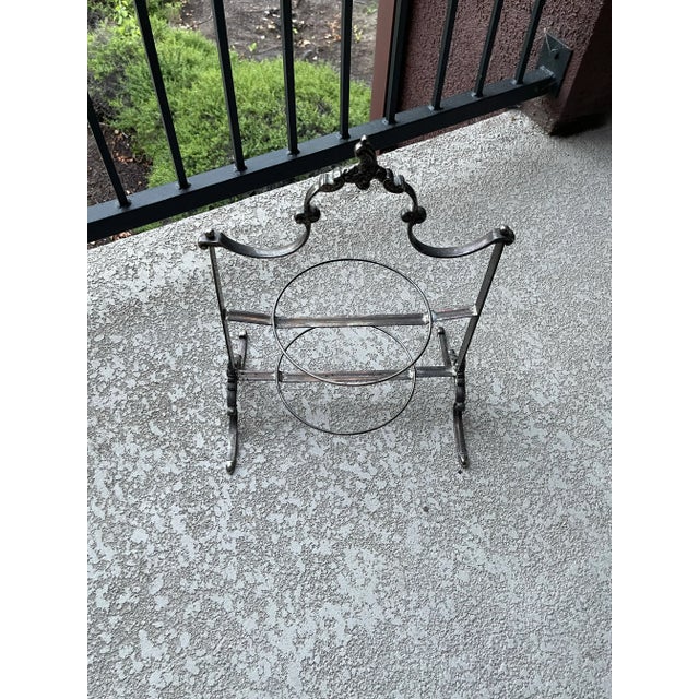 Platinum 1920s French / Italianate Etagere Buffet Serving Piece 2 Tier Rack For Sale - Image 8 of 10