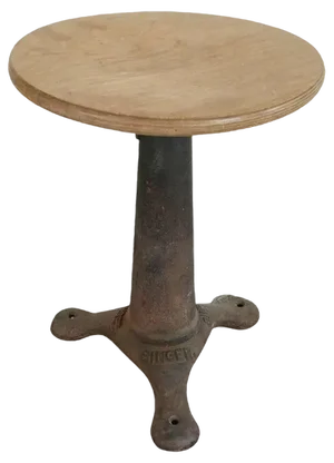 Singer Stool in Cast Iron and Wood, 1920s