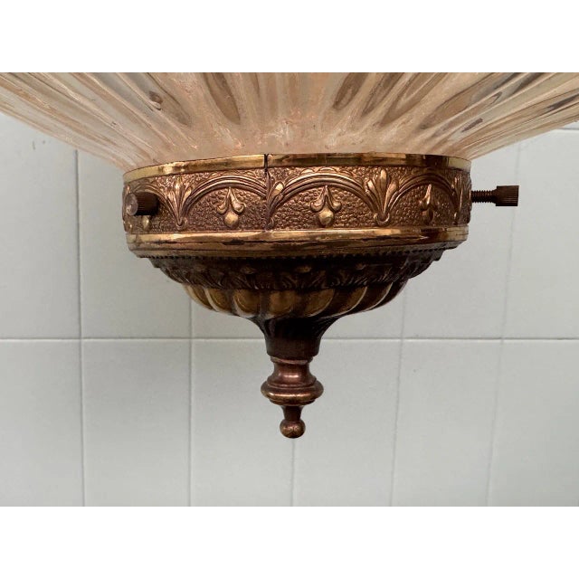 Goldenrod Italian Pendant Chandelier in Glass and Brass, 1970s For Sale - Image 8 of 13