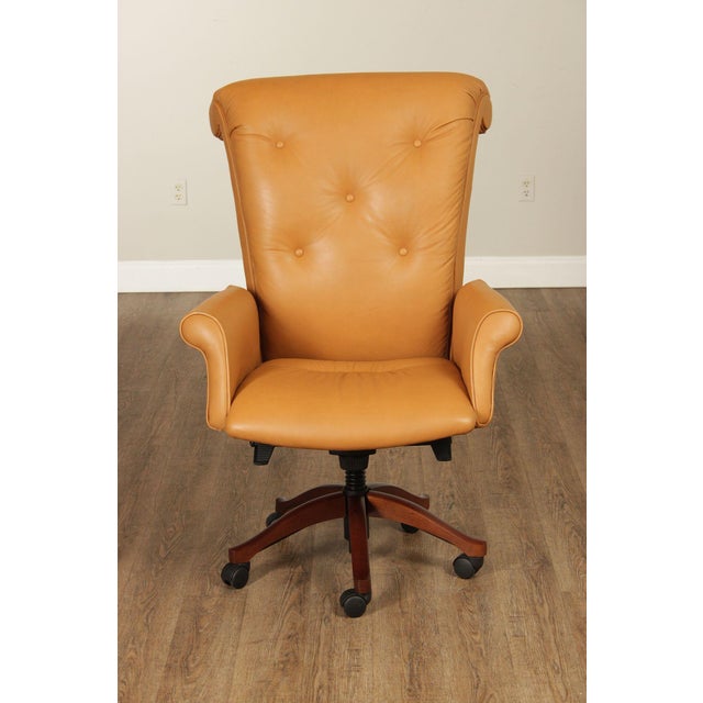 Leathercraft Tufted Leather Executive Office Armchair For Sale - Image 13 of 18