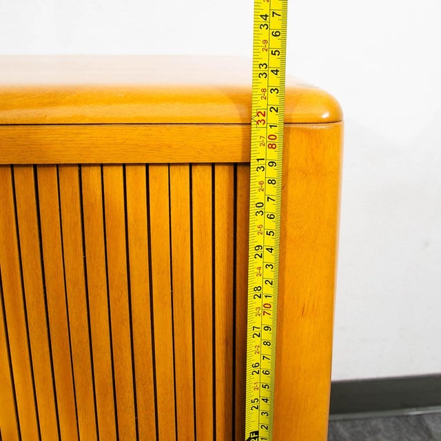 Mid Century Modern Cabinet Heywood Wakefield Tambour Utility Case Champagne, Attributed For Sale - Image 10 of 10