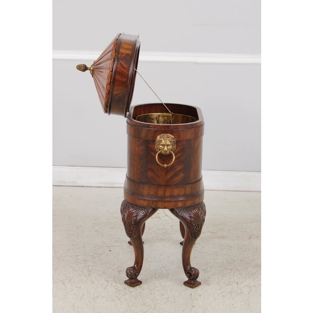 1990s Maitland Smith Mahogany Lidded Wine Cooler For Sale - Image 5 of 16