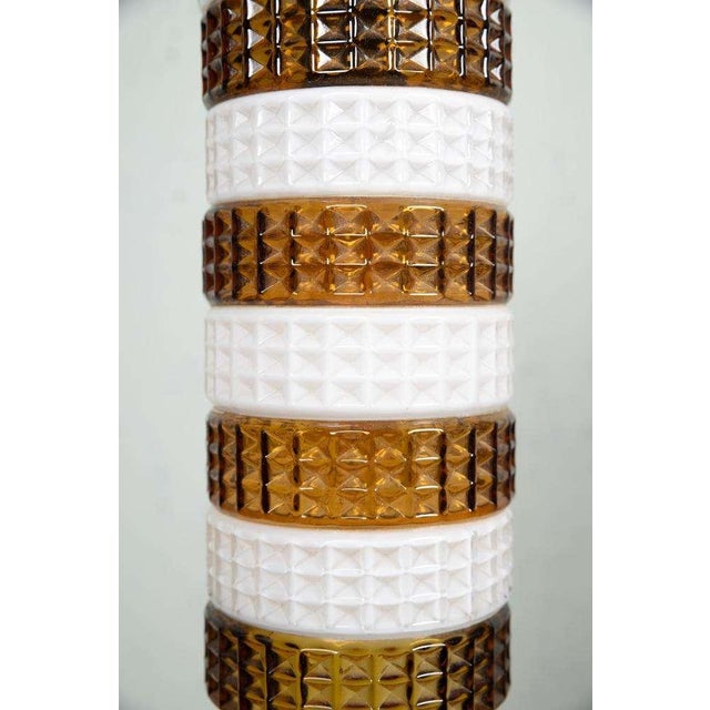 Vintage Glass Hanging Lamp in Amber Glass For Sale - Image 5 of 13