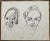 Liesl double portrait drawing by Vermont artist Frank Wallace (1915/18-2003). Wallace was born in Toledo, Ohio and grew ip...