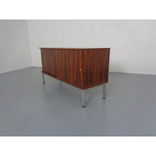 Metal Small Laminated Sideboard in Rosewood Finish from Waiko, Germany, 1970s For Sale - Image 7 of 17