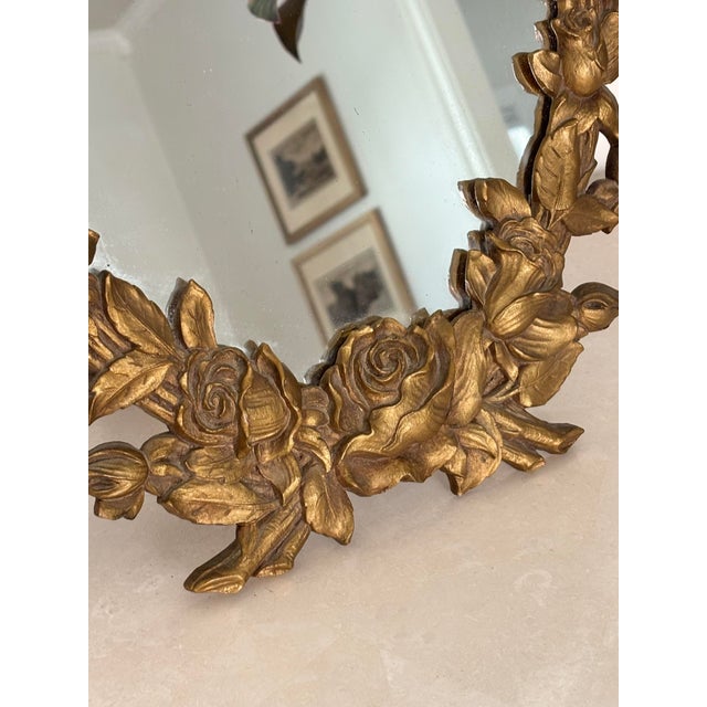 1930s Romantic Gilt Wood Vanity Mirror For Sale - Image 4 of 8