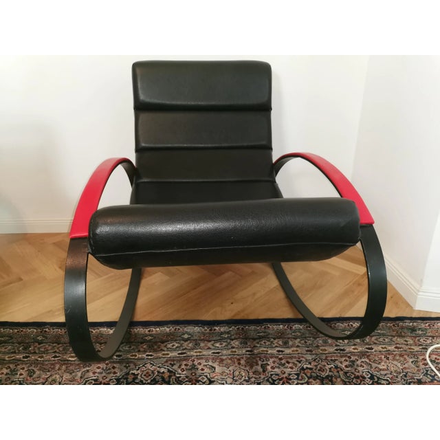 Black Vintage Space Age Ellipse Rocking Chair, 1970s For Sale - Image 8 of 9