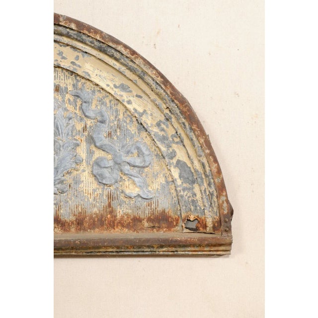 Gray Early 20th Century Neoclassic Style Zinc Arched Pediment For Sale - Image 8 of 12