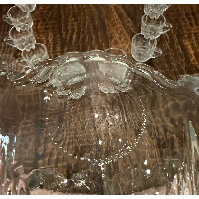 Vintage Tiffin-Franciscan Bullseye Pressed Glass Punch Bowl Set With 12 Cups & Original Ladle For Sale - Image 13 of 15