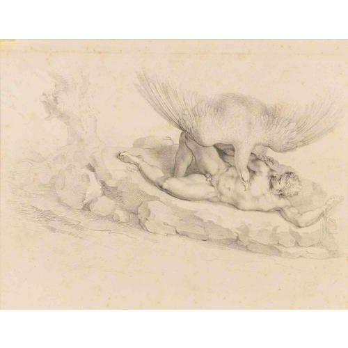 Francesco Bartolozzi, Nude Prometheus and the Vulture, 1795, Etching For Sale